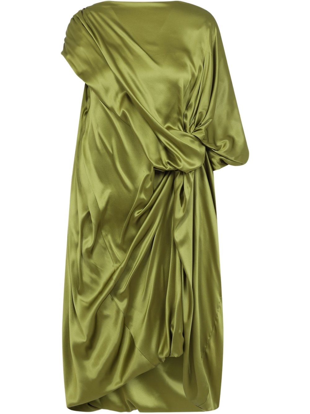 Shop Dries Van Noten Draped Dress In Green