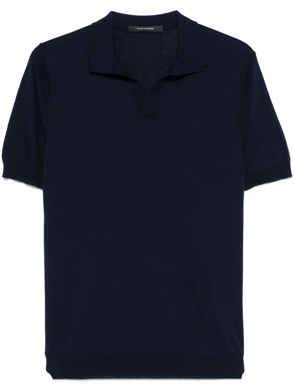 Tagliatore Keith Split Neck Polo Shirt In ブルー