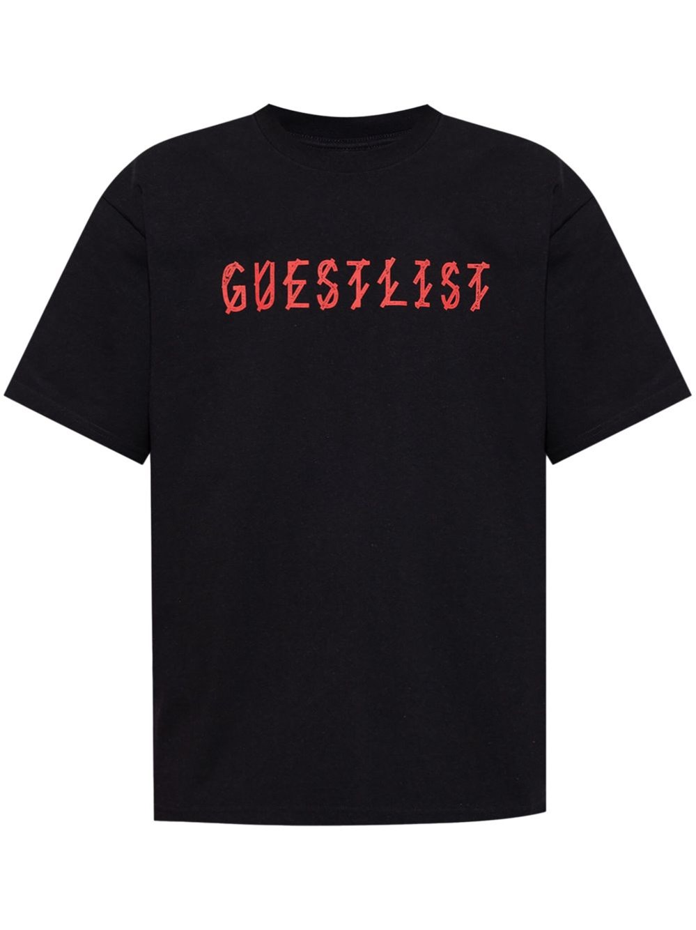 44 Label Group Black T-shirt With Print On The Front And Maxi Logo On The Back In Cotton Man In Black
