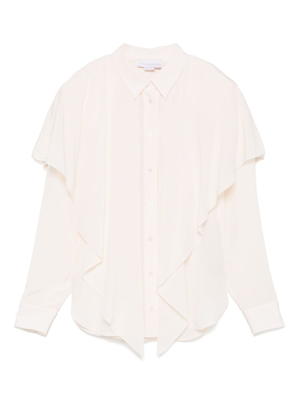 Stella Mccartney Layered-panel Semi-sheer Shirt In Neutrals