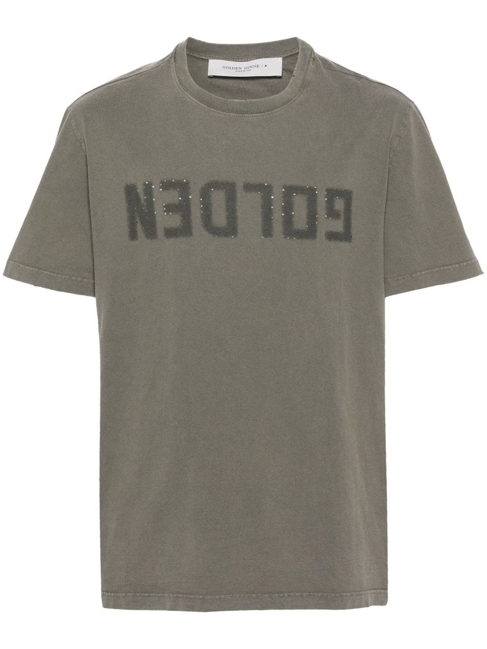 Golden Goose Golden Regular T-shirt Men In Gray