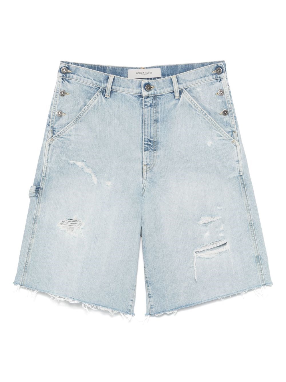 Golden Goose Denim Mike Shorts In Blue
