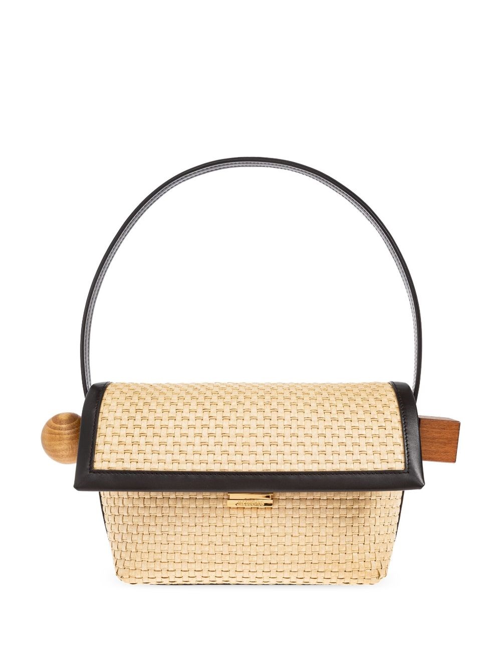 Jacquemus Le Rond Geometric Raffia Shoulder Bag In 中間色