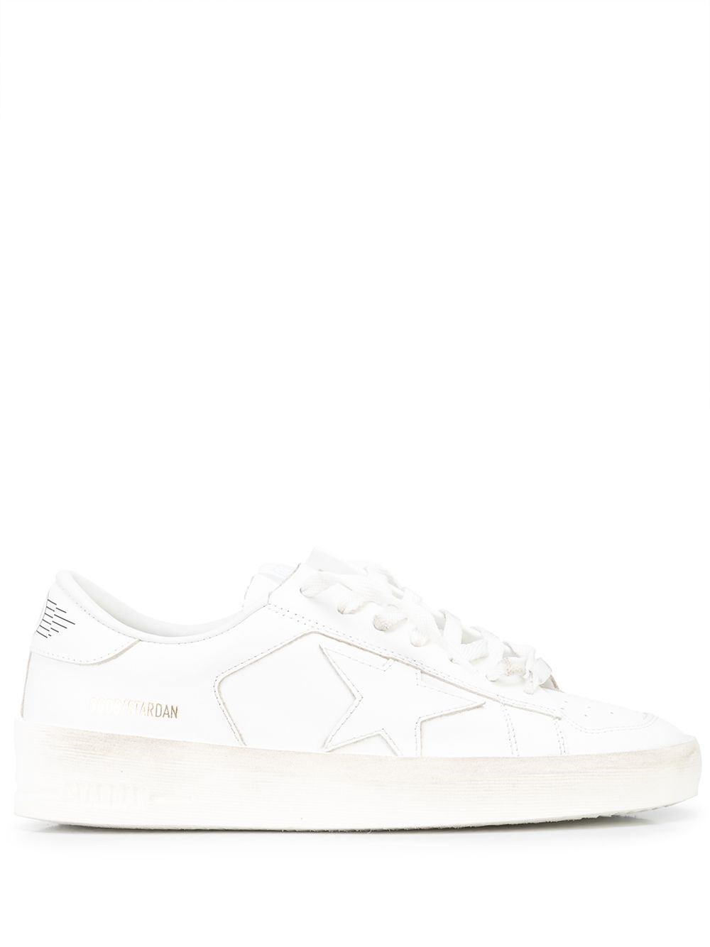 Golden Goose White Stardan Leather Sneakers With Star Motif In White