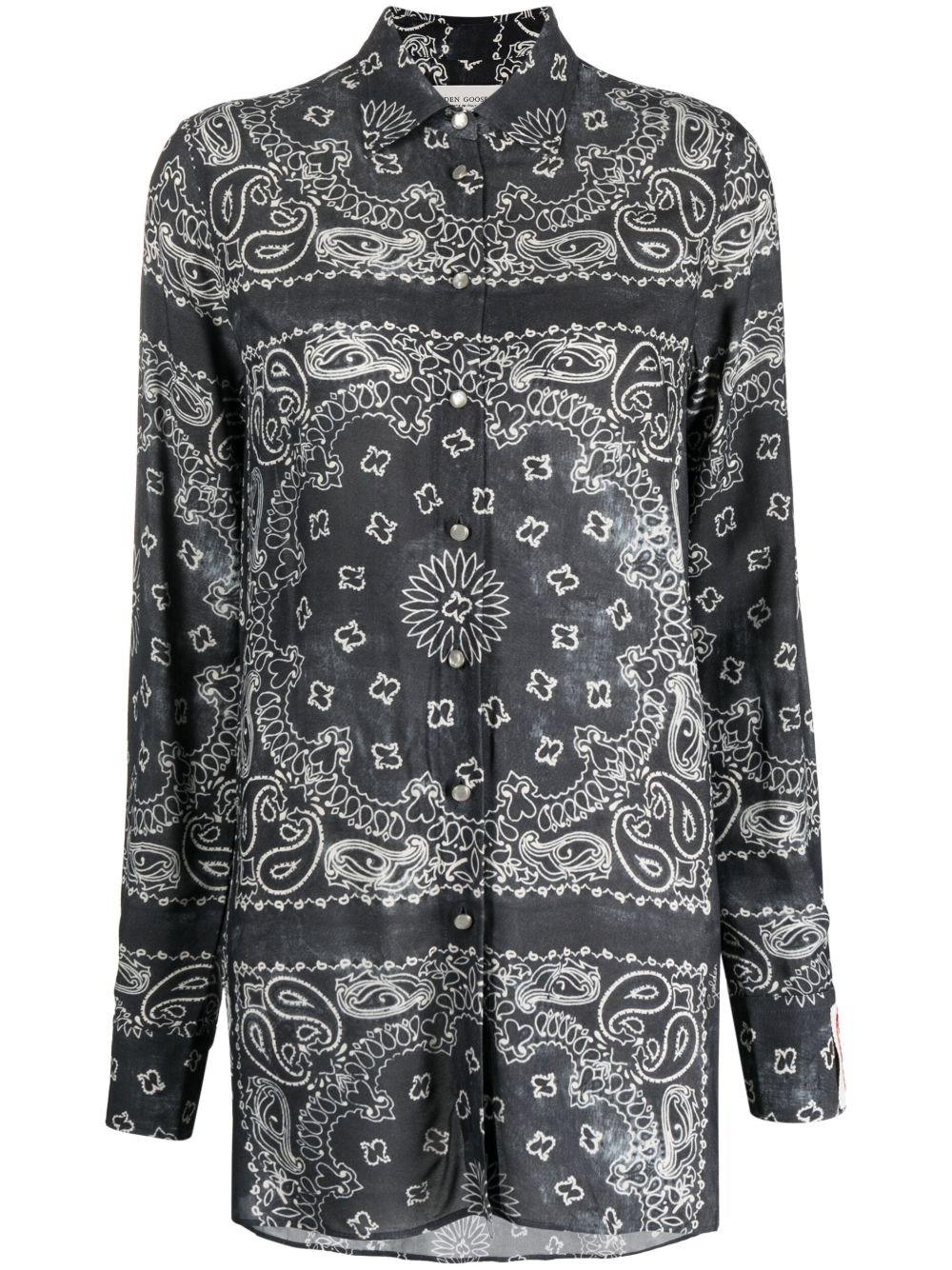 Golden Goose Bandana-print Button-front Pajama Shirt In Gray