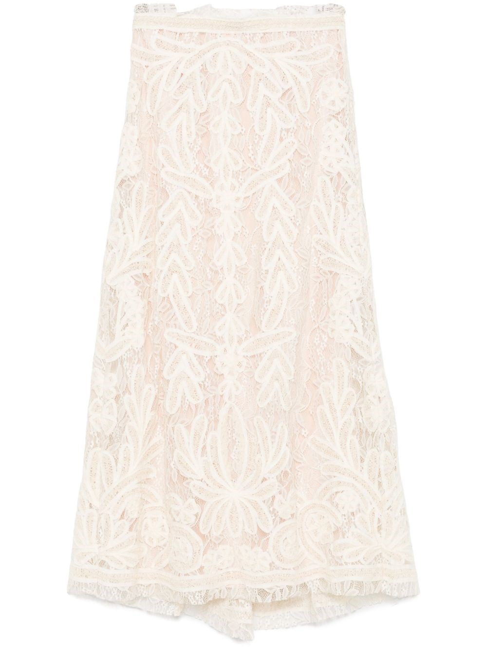 P.a.r.o.s.h Lace Skirt In Neutrals
