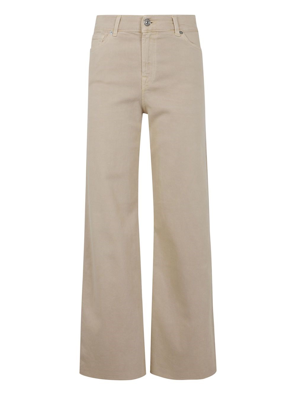 7 For All Mankind Lotta Cropped Left Hand Cold Brew With Raw Cut Clothing In Neutrals