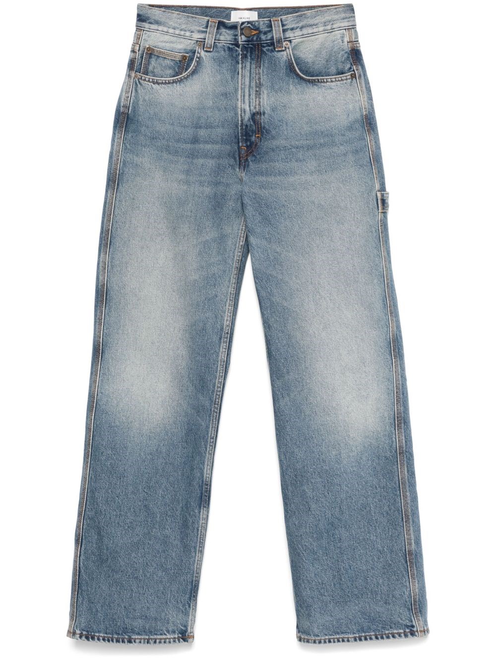 Haikure Winona Faded Effect Denim Trousers In Blue