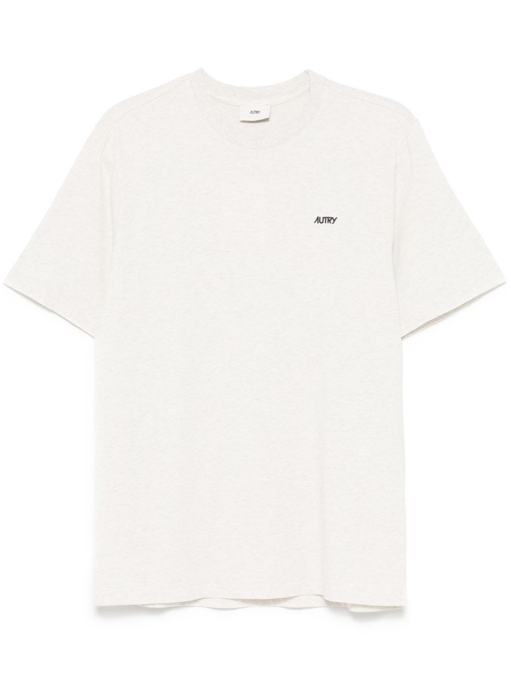 Autry Blue Cotton T-shirt With White Logo Print In White