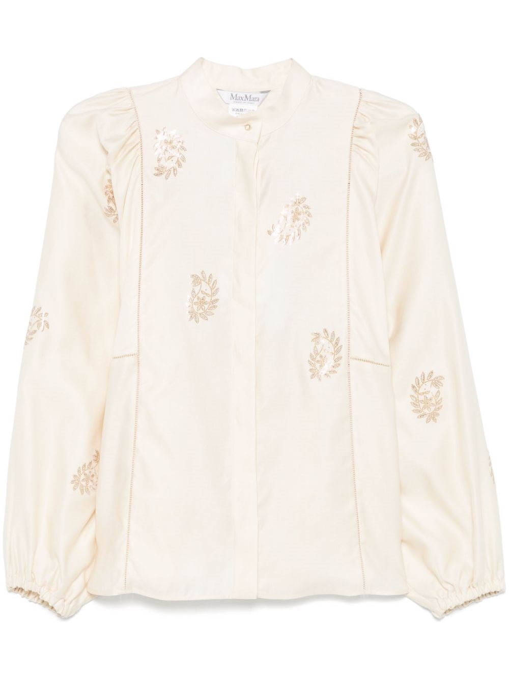 Max Mara Caladio Long-sleeved Shirt With All-over Embroidery
