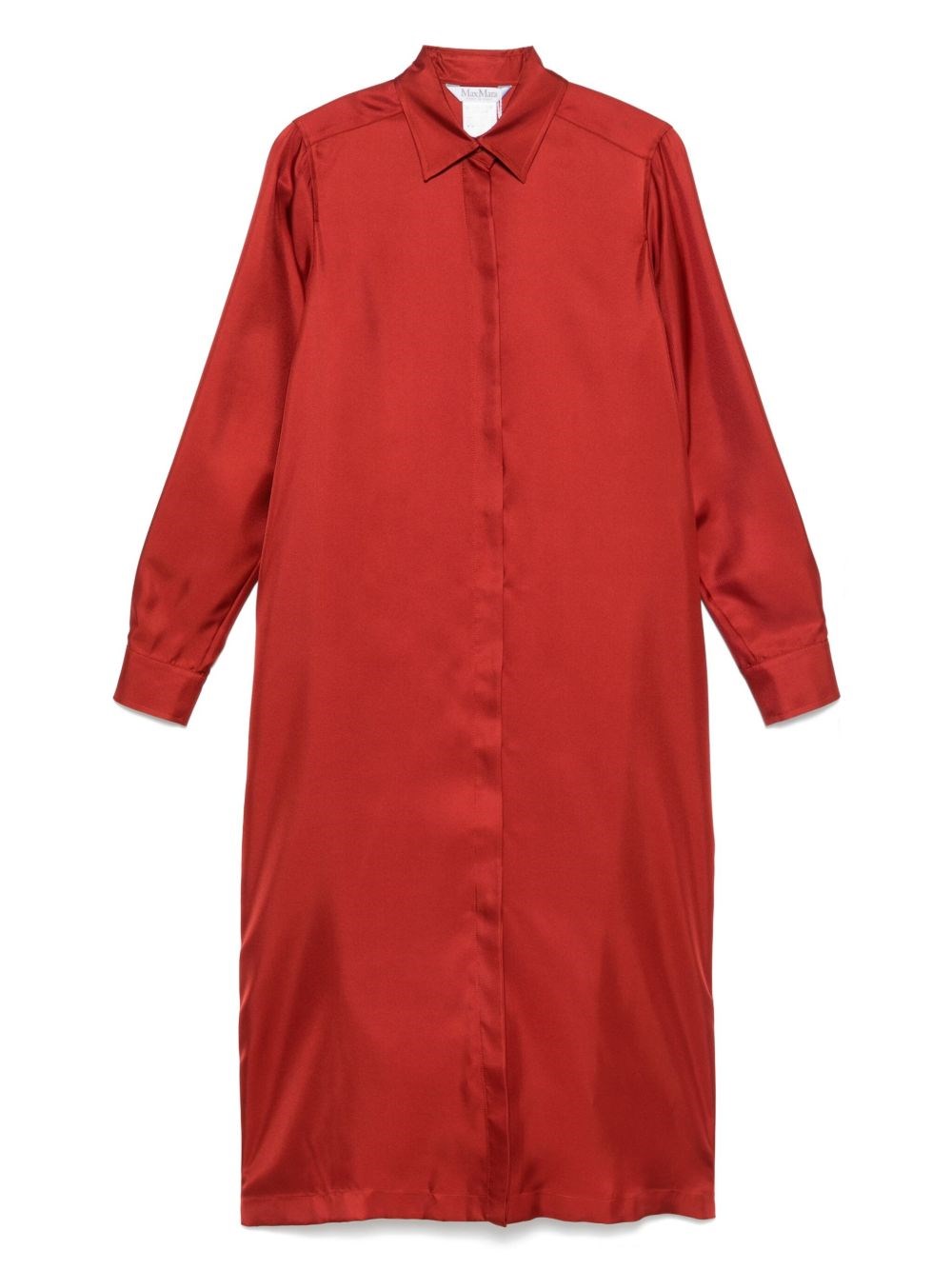 Max Mara Women Red Crusca Silk Shirt Dress