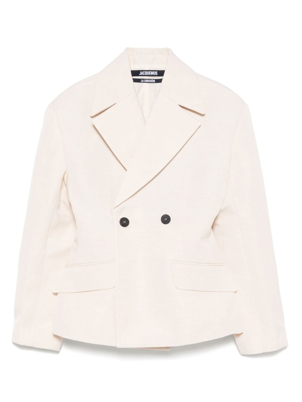 Jacquemus Ecru Double-breasted Blazer With Structured Silhouette