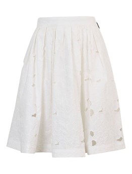 ミニスカート PATOU SS25 MINI BELTED SKIRT (SK0760203 118P) Patou | Belted pleated mini skirt in printed organic cotton