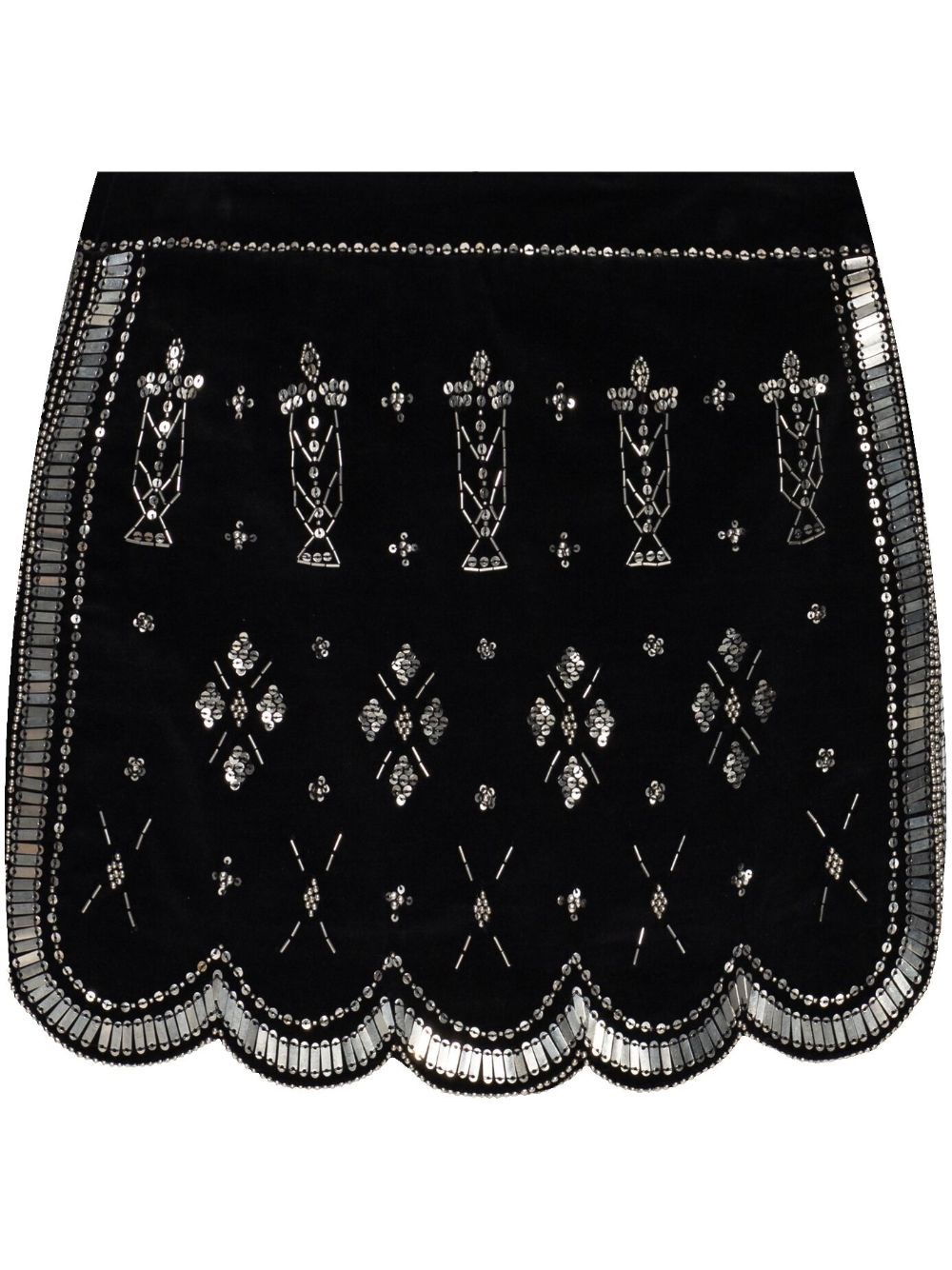 Isabel Marant Handore Embellished Cotton Velvet Miniskirt