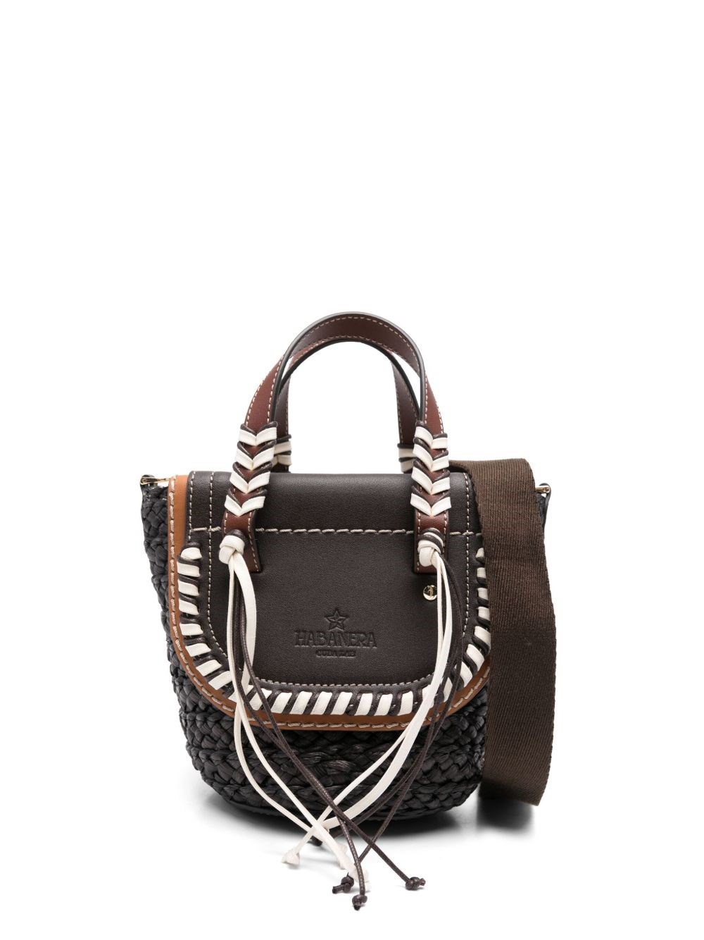 Cuba Lab 'habanera Fringes Ebony' Brown Tote Bag In Neutral