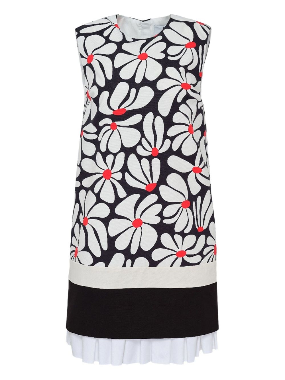 Msgm Floral-print Sleeveless Mini Dress In Black