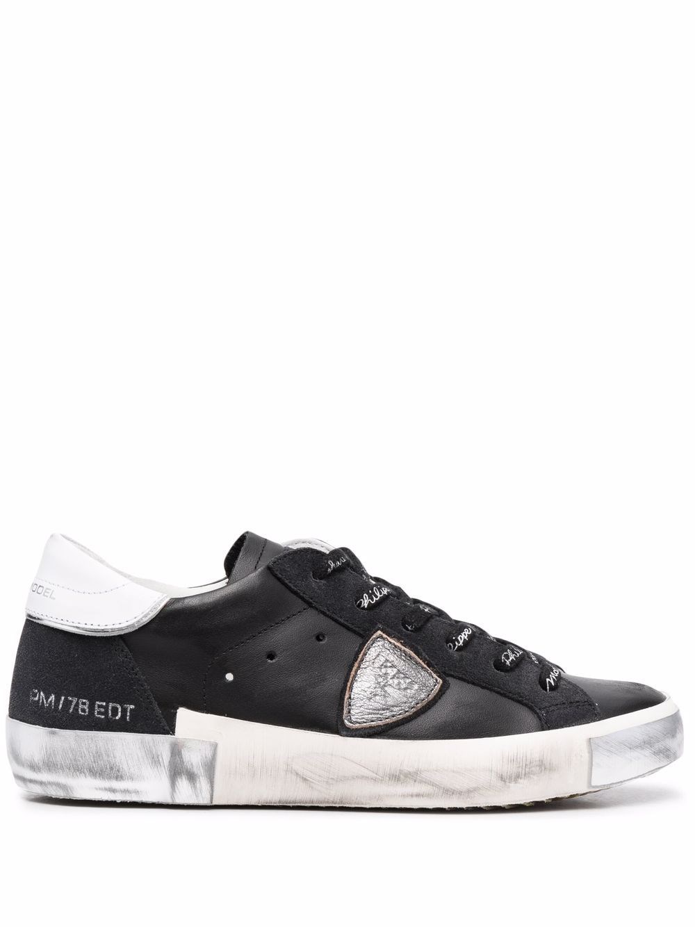 Philippe Model Prsx Sneakers In Leather And Suede In Black