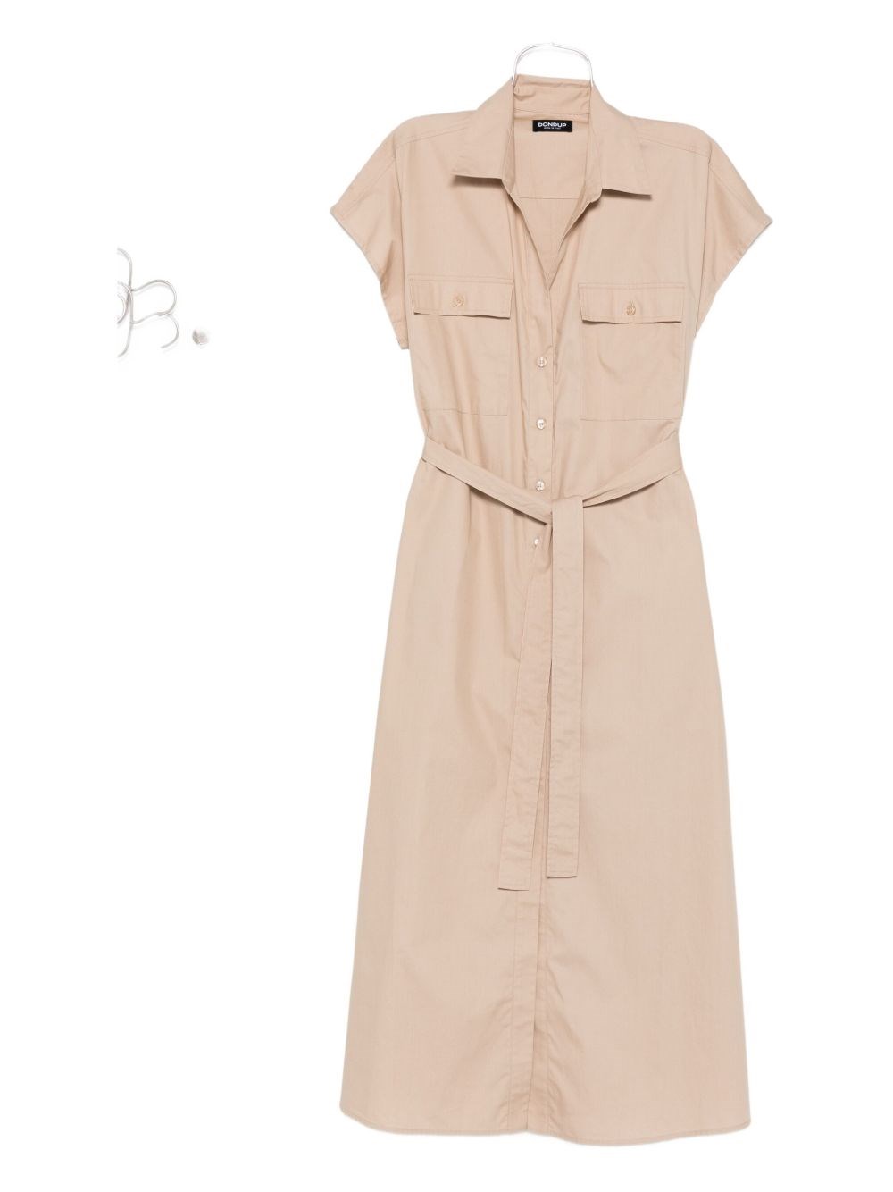Dondup Cotton Chemisier Dress In Brown