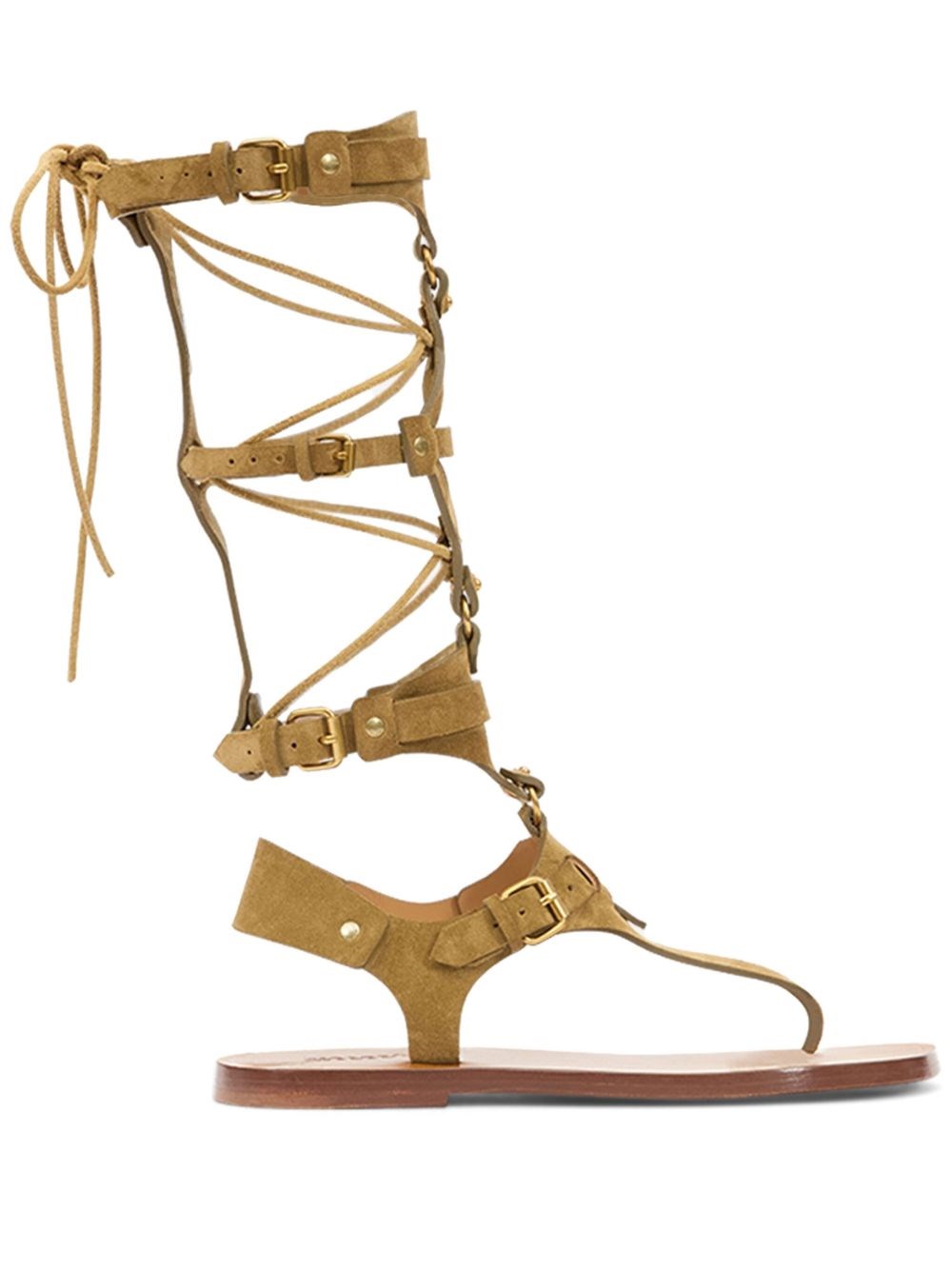 Isabel Marant Nensi Suede Gladiator Sandals In Neutral