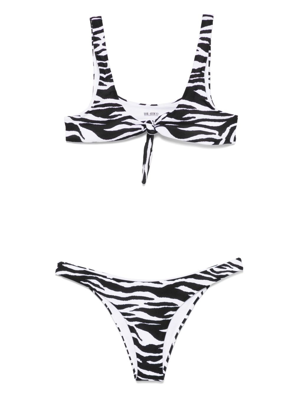 Attico Zebra Knot Detail High-cut Bikini