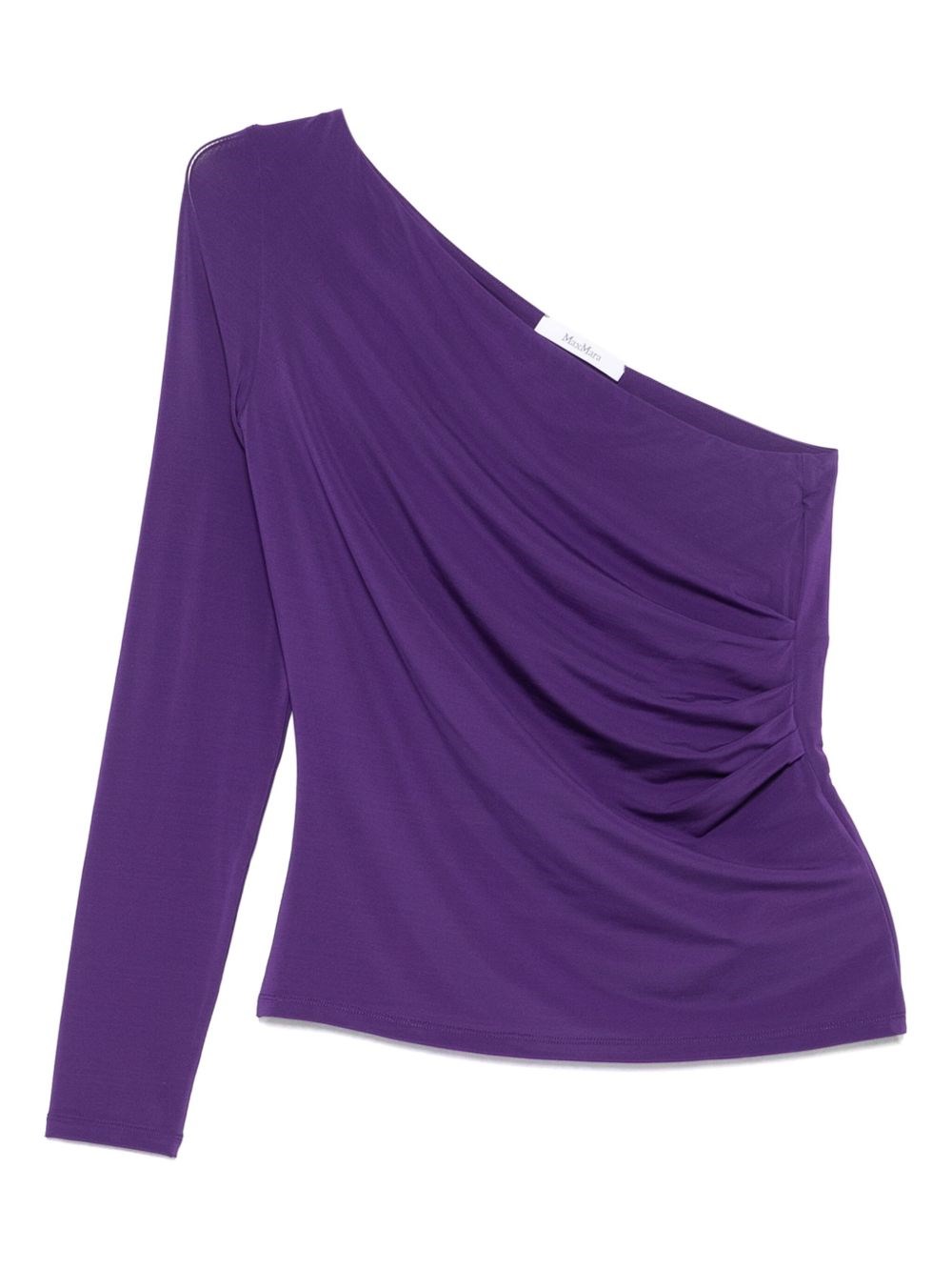 Max Mara One-shoulder Jersey Top In Purple