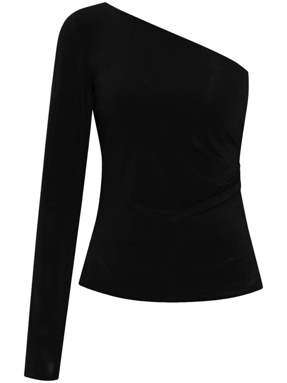 Max Mara Jersey One-shoulder Top In Black