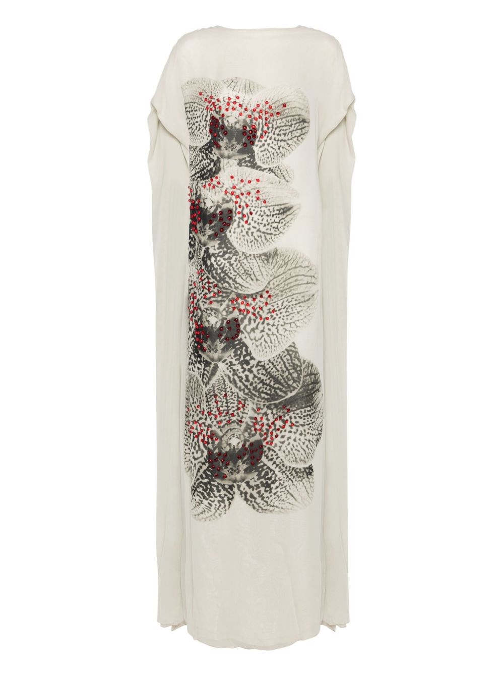 Dries Van Noten Beaded Printed Silk Georgette Gown
