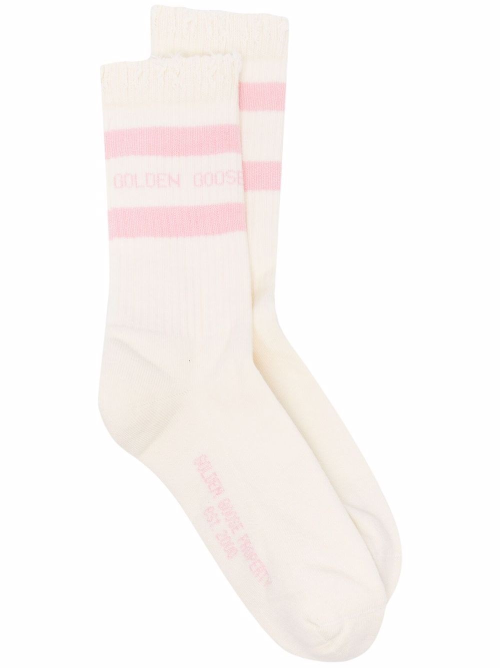 Golden Goose Ribbed Socks In White
