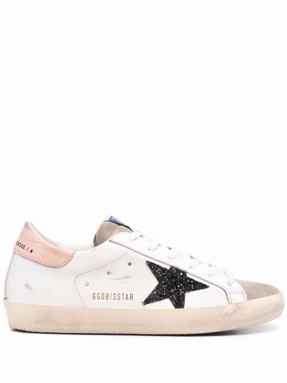 Golden Goose Superstar Leathere Upper Glitter Star Sneaker In Neutral
