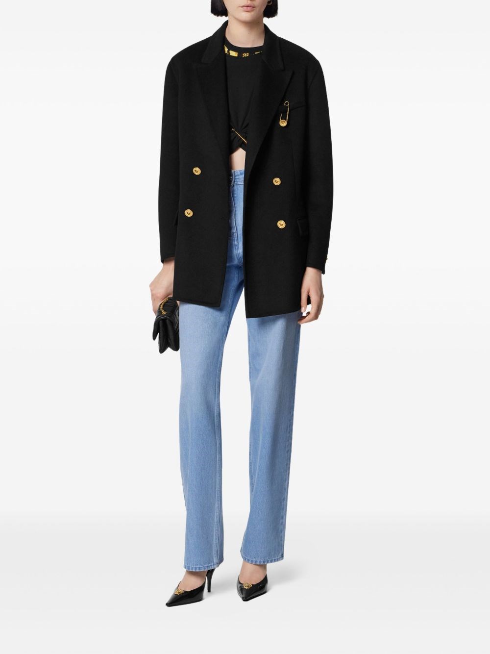 VERSACE Double-breasted cachemire blend jacket | Dante5.com