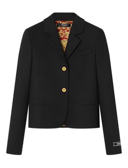 VERSACE - Blazer boxy corto in gabardine