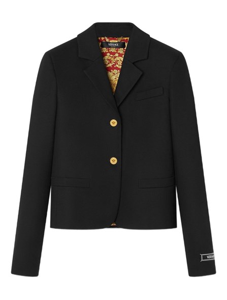 VERSACE - Gabardine short boxy blazer