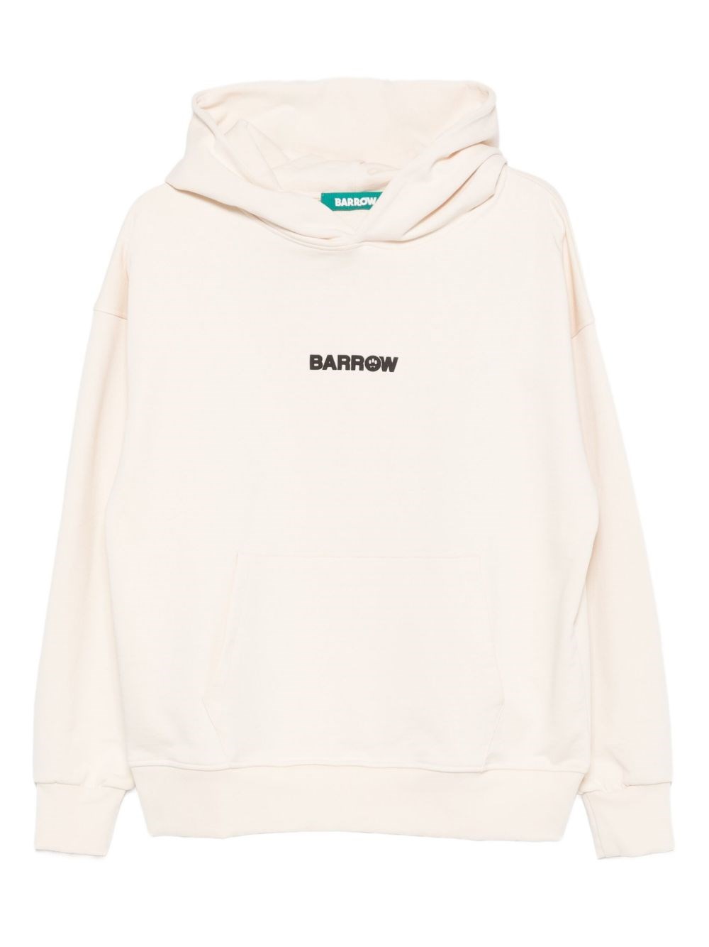 Barrow Teddy-print Cotton Hoodie In Neutral