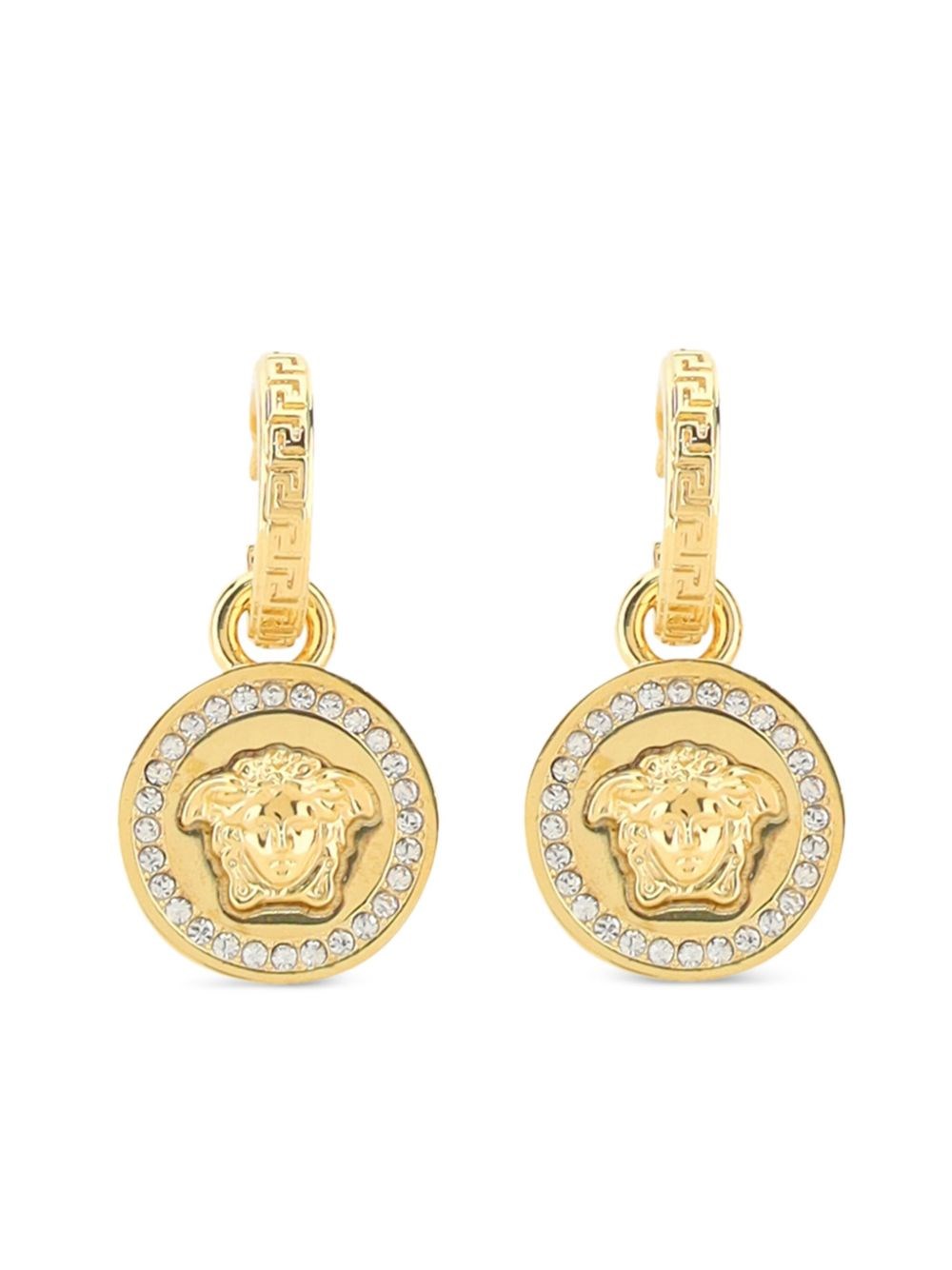 Versace Earrings Metal Rhinestones Accessories In White