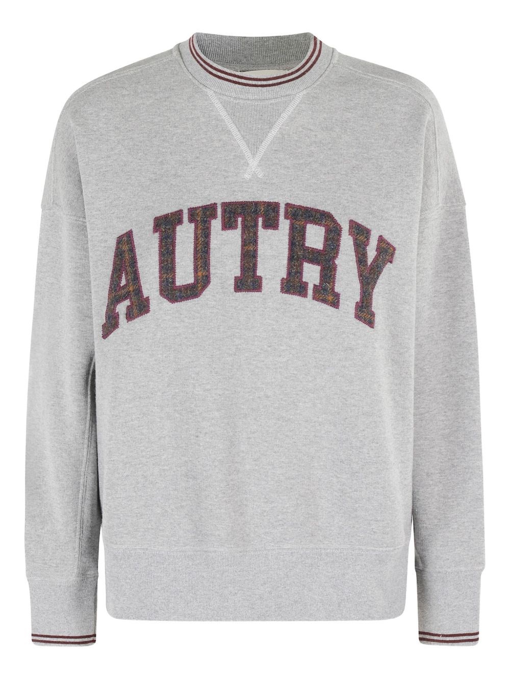 Autry Classic Circle Neck Sweatshirt With Bold Logo Detail In Gray