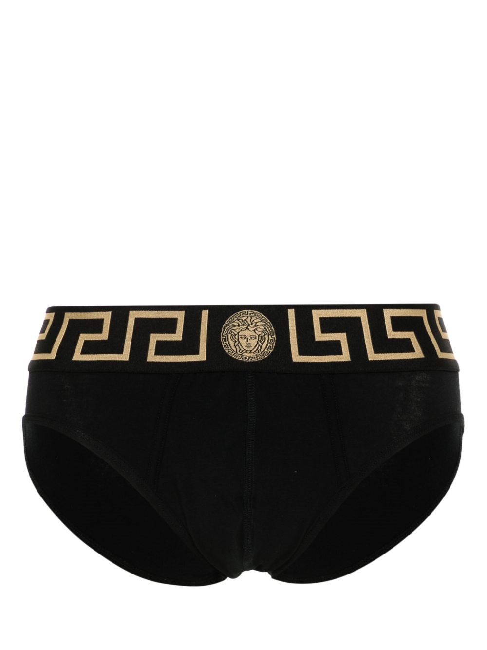 Versace Set Di Slip In Cotone Stretch Nero Uomo In Black