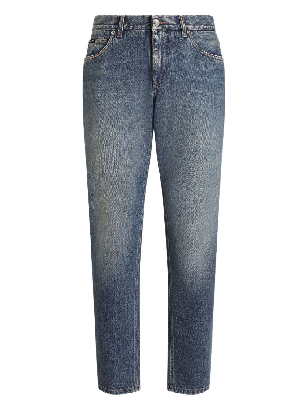 Dolce & Gabbana Distressed Faded Trousers Belt Loops In Blue