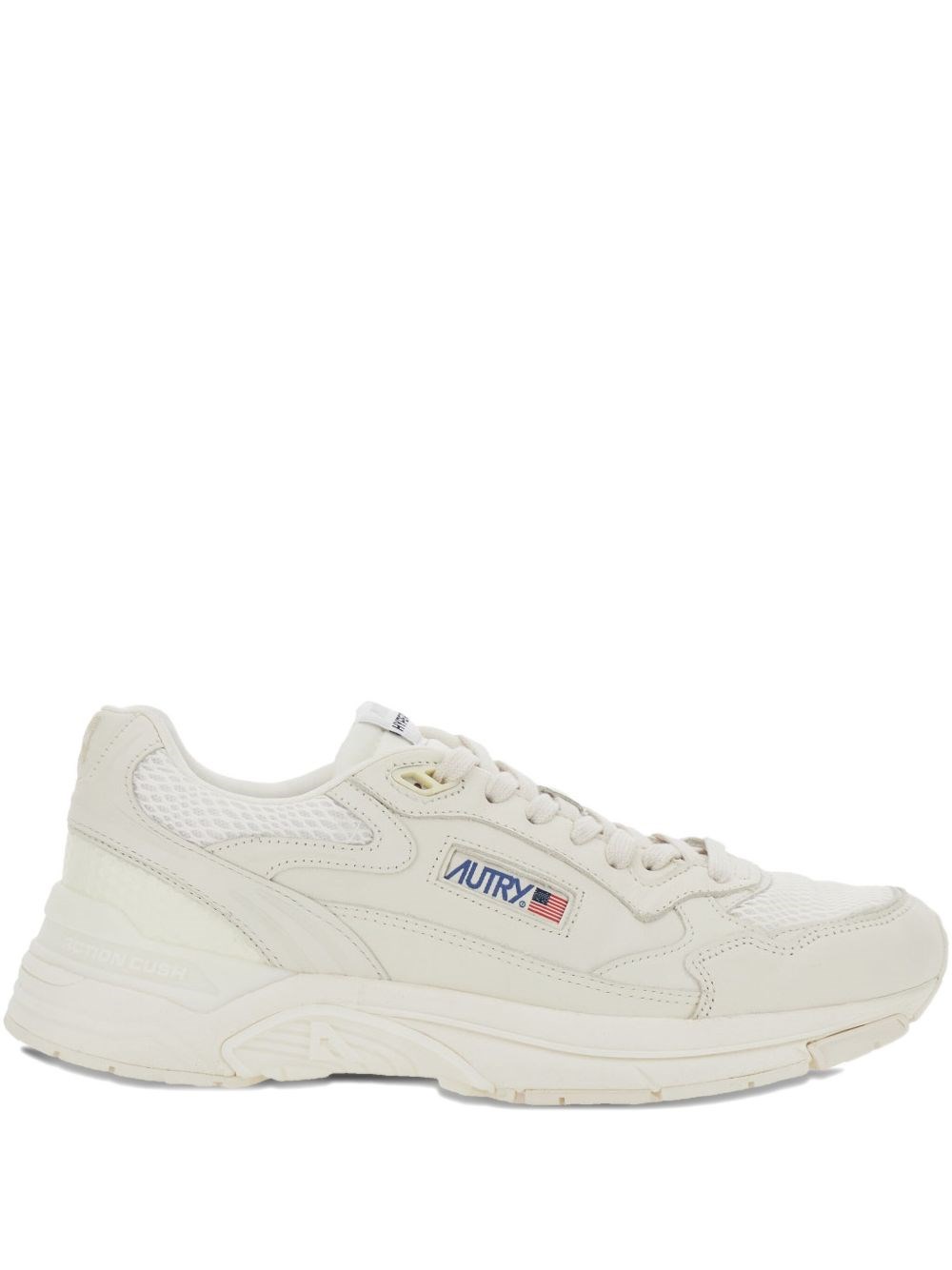 Autry White Leather And Mesh Hyperway Sneakers In White