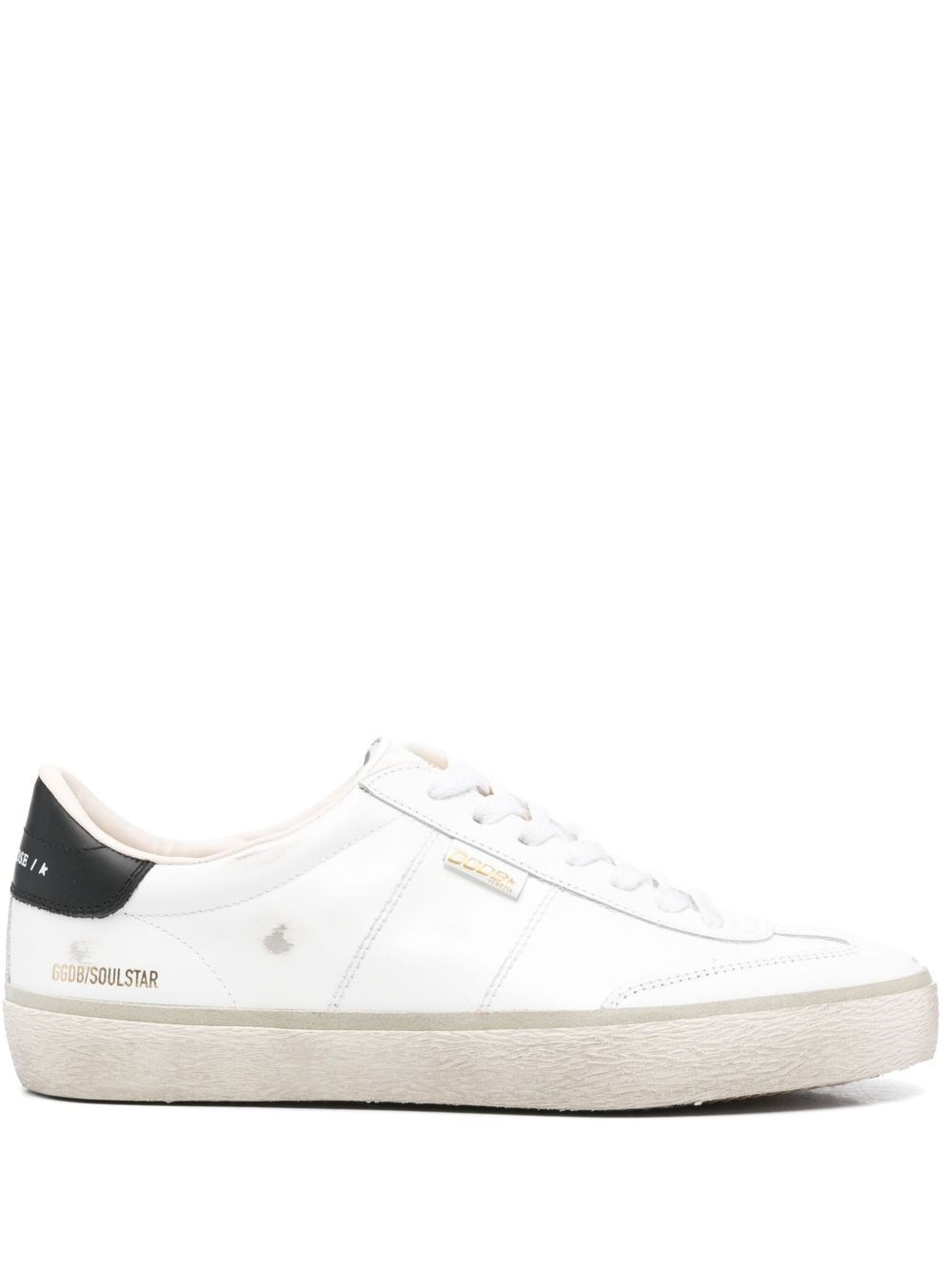 Golden Goose Leather Low-top Soul Star Sneakers With Used Effect In White