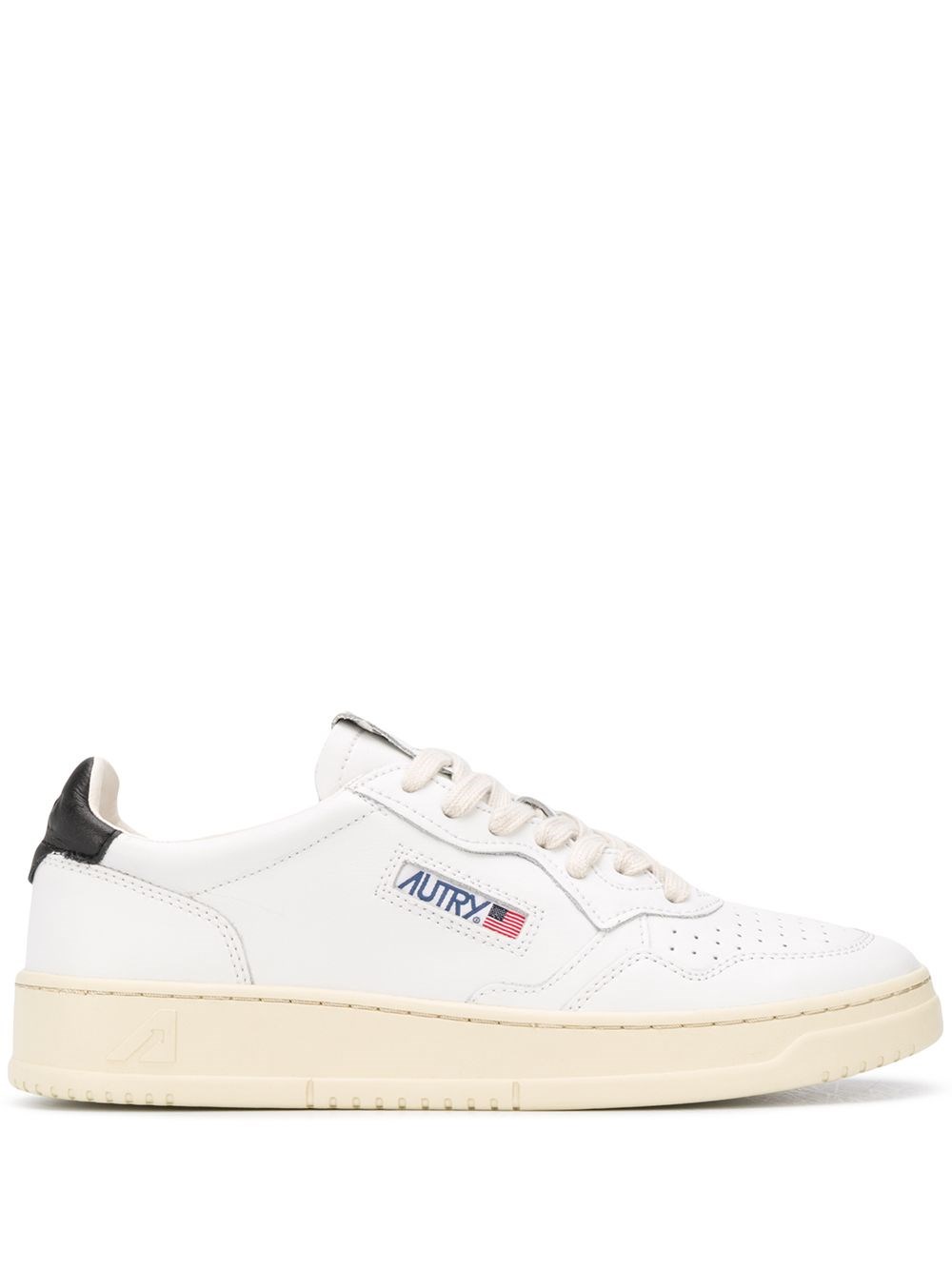 Autry 'medalist Low' White Sneakers With Contrasting Heel Tab In Leather Man In White