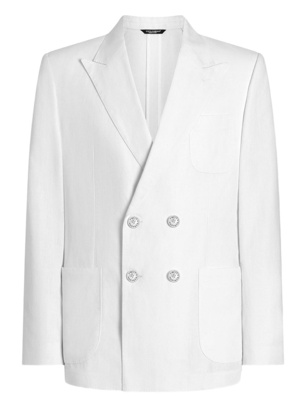 Dolce & Gabbana Portofino Double-breasted Linen Jacket In White