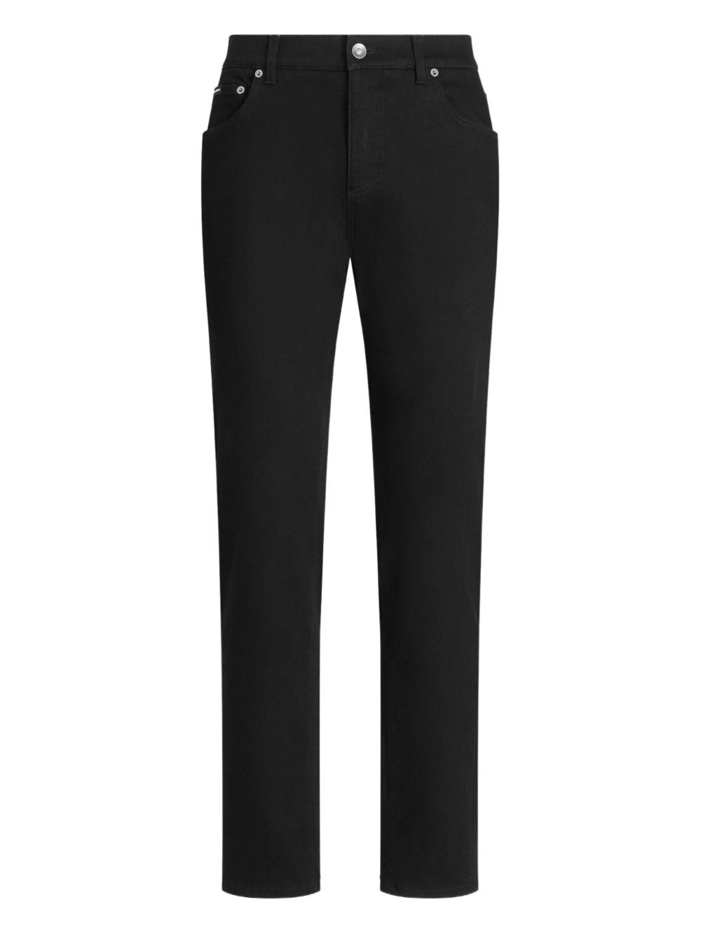 Dolce & Gabbana Classic Five-pocket Straight Leg Jeans With Front Button Fastening In Black
