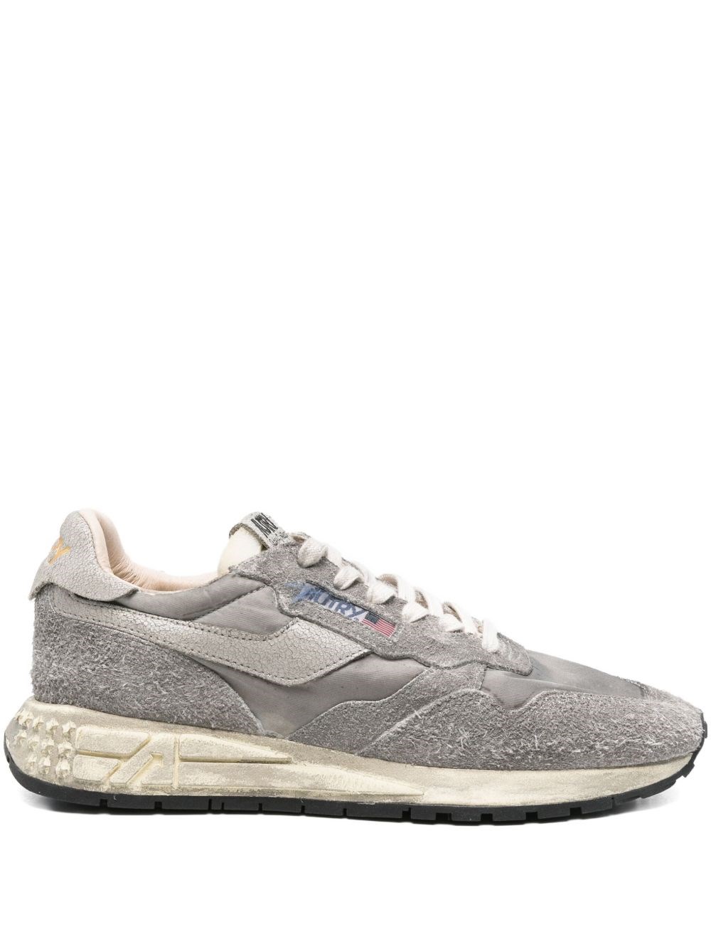 Autry Low Top Nylon Sneakers With Textured Finish In Gray