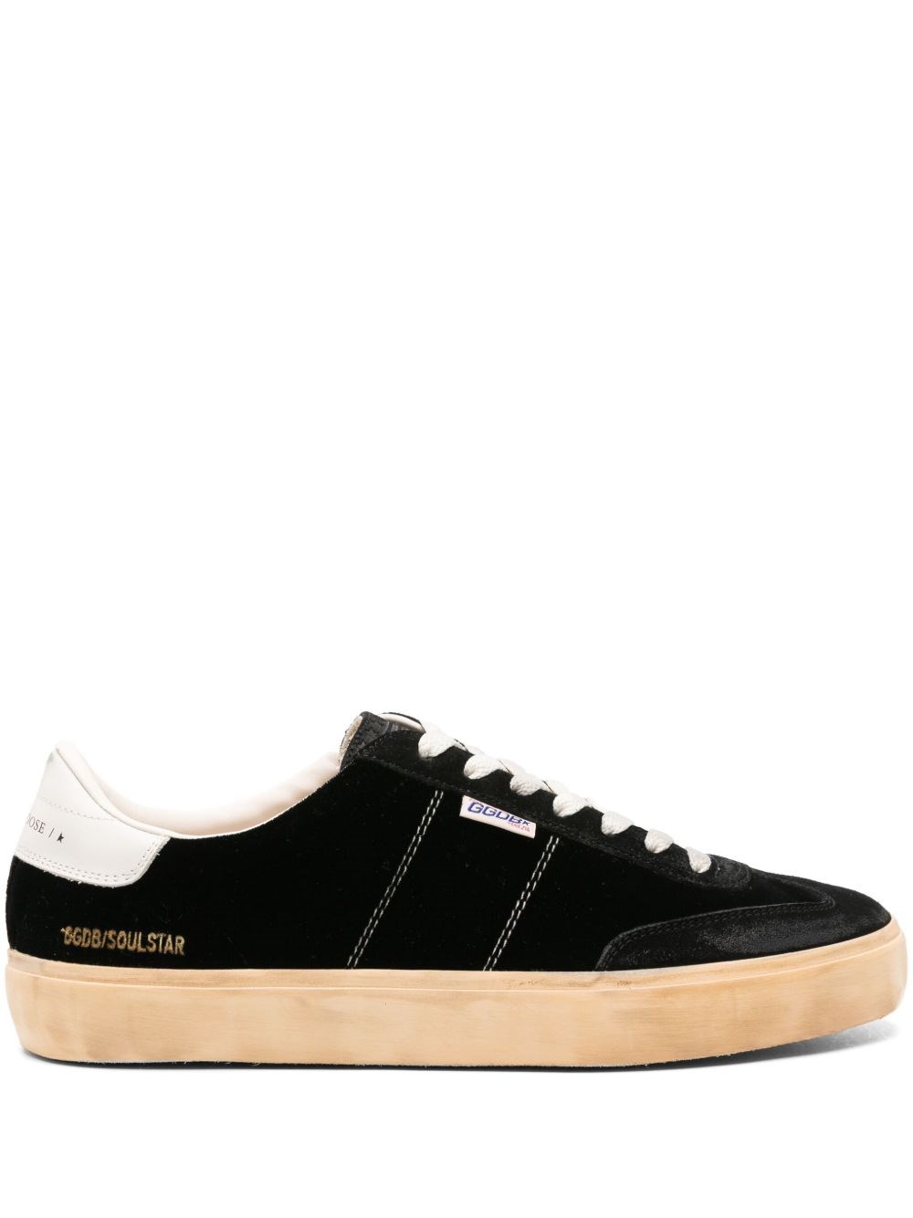 Golden Goose Men Soul-star Leather Sneakers In Black