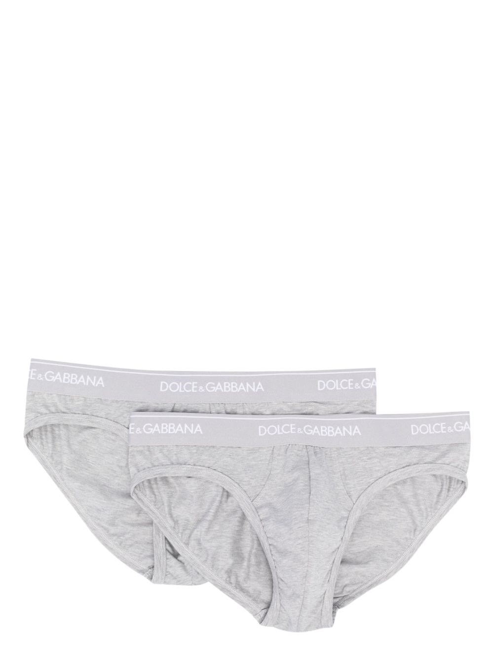 Dolce & Gabbana Logo-waistband Cotton-blend Brief In Gray