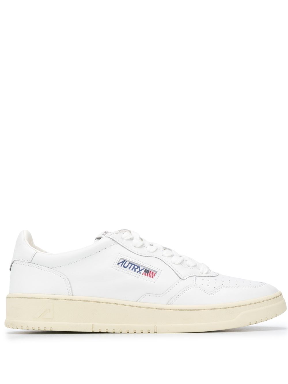 Autry White Leather Sneakers With Perforated Detailing In White