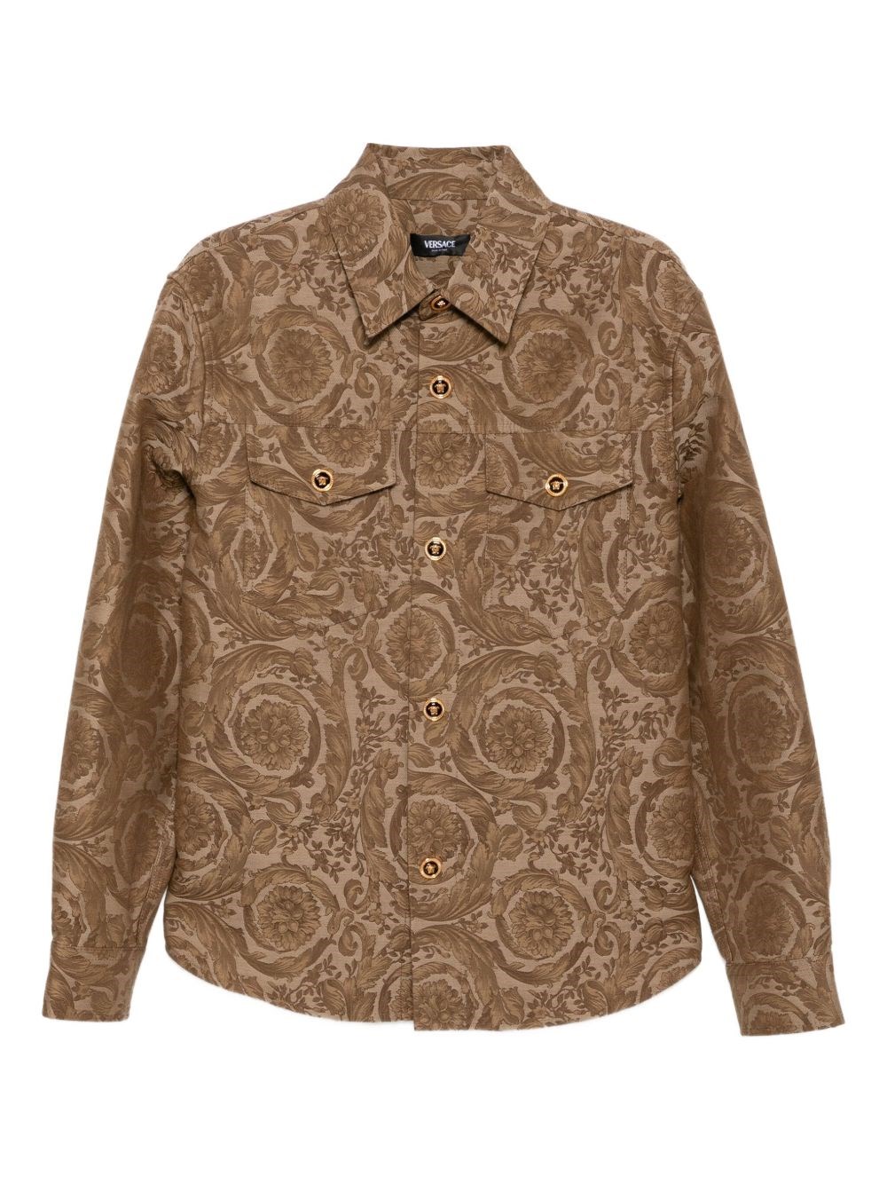 Versace Baroque Print Jacket In Brown