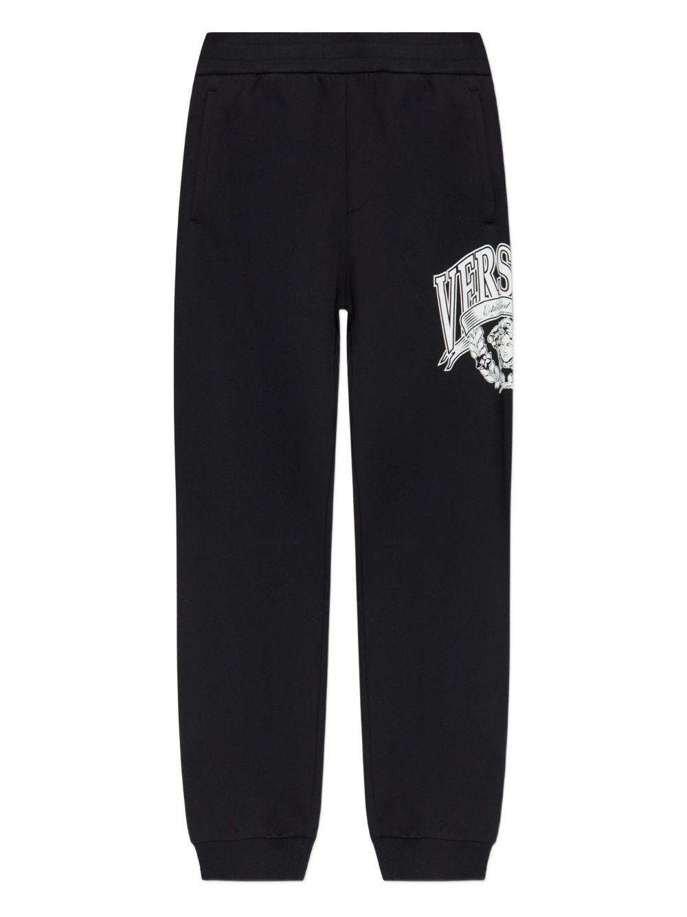 Versace Elastic Waist Track Pants In Black