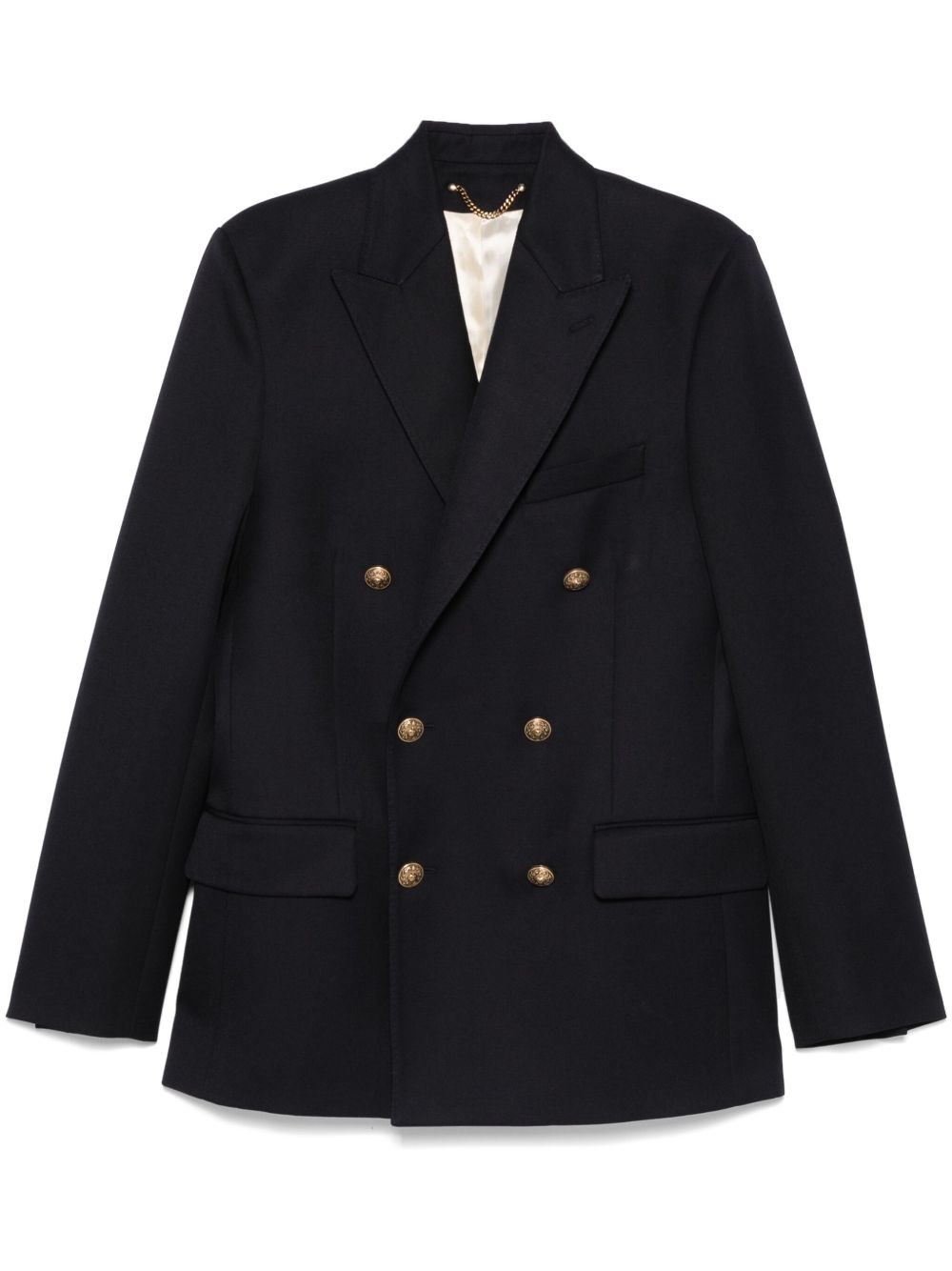 Golden Goose Double Breasted Gabardine Blazer In Black