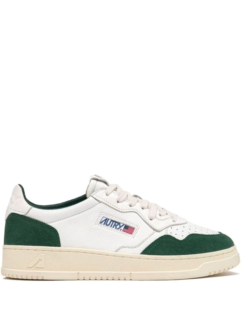Autry Medalist Low White Leather And Suede Bottle Sneakers In White
